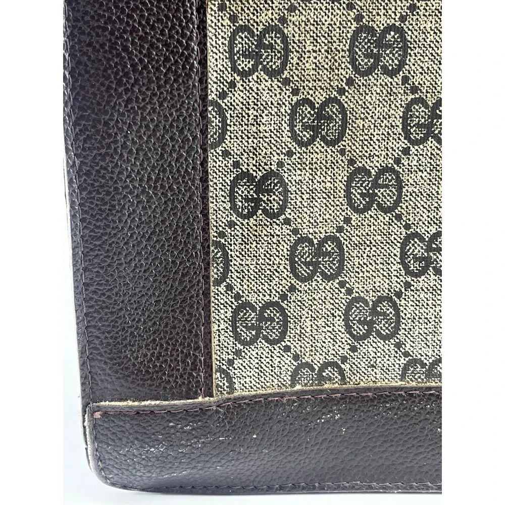 Gucci Vintage Bag Portfolio Style Pouch GG Canvas Signature Green/Red Web - Picture 14 of 16